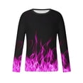 thumbnail image 5 of Penkiiy 3D Graphic Flame Print Shirts for Mens Casual Long Sleeve Tee Shirts Top XL Hot Pink, 5 of 5