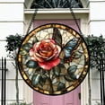 thumbnail image 4 of Stained Glass Window Hanging, Red Rose Black Butterfly Suncatcher for Doors Home Sun Catchers Decoration and Christmas, Mother's Day Birthday Gifts for Women, Men, and Mom, 4 of 6