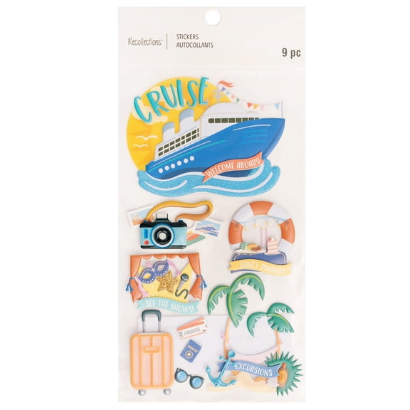 Recollections Cruise Dimensional Stickers, 12 Pack