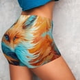 thumbnail image 5 of Yiaed Fiery Red Maple Leaf Fox Print Women's Athletic Shorts Running Shorts Sporty Short High Waisted Elastic Workout Shorts for Yoga Gym Running & Sports -Medium, 5 of 8