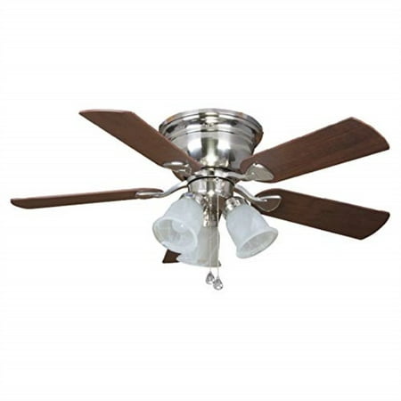 harbor breeze centreville 42-in brushed nickel indoor flush mount ceiling fan with light kit