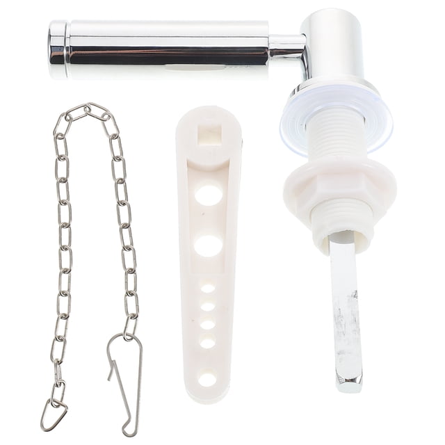 OULII Side Mount Toilet Flush Handle Toilet Flush Handle Silver Ceramic 1 Set