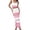 C-Hot Pink18, variant on DHFJKG Summer Outfits For Women 2 Piece Skirt Set Sleeveless Square Neck Hollow Out Crop Top Side Slit Maxi Skirts Beach Vacation Clothes Trendy Outfit