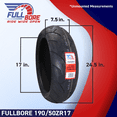 thumbnail image 3 of Full Bore 120/70-17 F 190/50-17 R Set Radial Sportbike Motorcycle Front Tires, 3 of 9