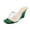 Green, variant on XYD Women Clear Square Open Toe Sandal Wedge High Heel Slip On Backless Mule Walking Comfy Slide Shoes Size 7.5 Purple