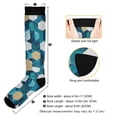 thumbnail image 3 of FORMRS Womens Knee High Socks Casual Long Thick Travel Daily Wear, 1 Pair, Blue White Geometric Patterns, 3 of 6