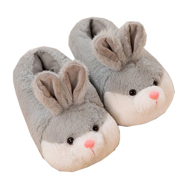 Pantuflas para Mujer Pantuflas de Invierno con Conejo, cómodas, Suaves, Ligeras, Antideslizantes, 39/40 EU, Pantuflas de Felpa, Zapatos de tacón de algodón con Revestimiento Antideslizante
