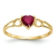 thumbnail image 1 of Solid 14k Yellow Gold Ruby Birthstone Engagement Ring Size 9, 1 of 3