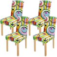thumbnail image 1 of RYLABLUE Red Circle Stretch Chair Cover Protector Seat Slipcover for Dining Room Hotel Wedding Party Set of 4, 1 of 5