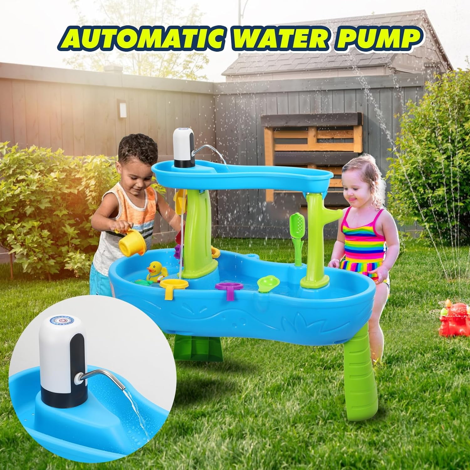 Water Table Pump,Kids Water Pump for Water Table,Water Table Accessories Small Cordless Water Pump for Water Table Fun Summer Outdoor Activities