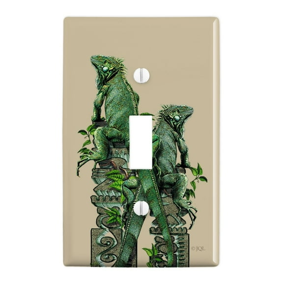 Iguanas Lizards Aztec Temple Plastic Wall Decor Toggle Light Switch Plate Cover