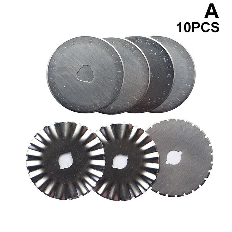lolly-U 10pcs Wave Rotary Blade For Quilting,Scrap Booking,Leather,Vinyl Etc 45mm 