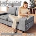 thumbnail image 2 of Meetleisure 70" 2 Seater Sofa,Extra Deep Seat Loveseat Couch for living Room,with Side Pockets Free 2 Cushions,Light Gray, 2 of 7