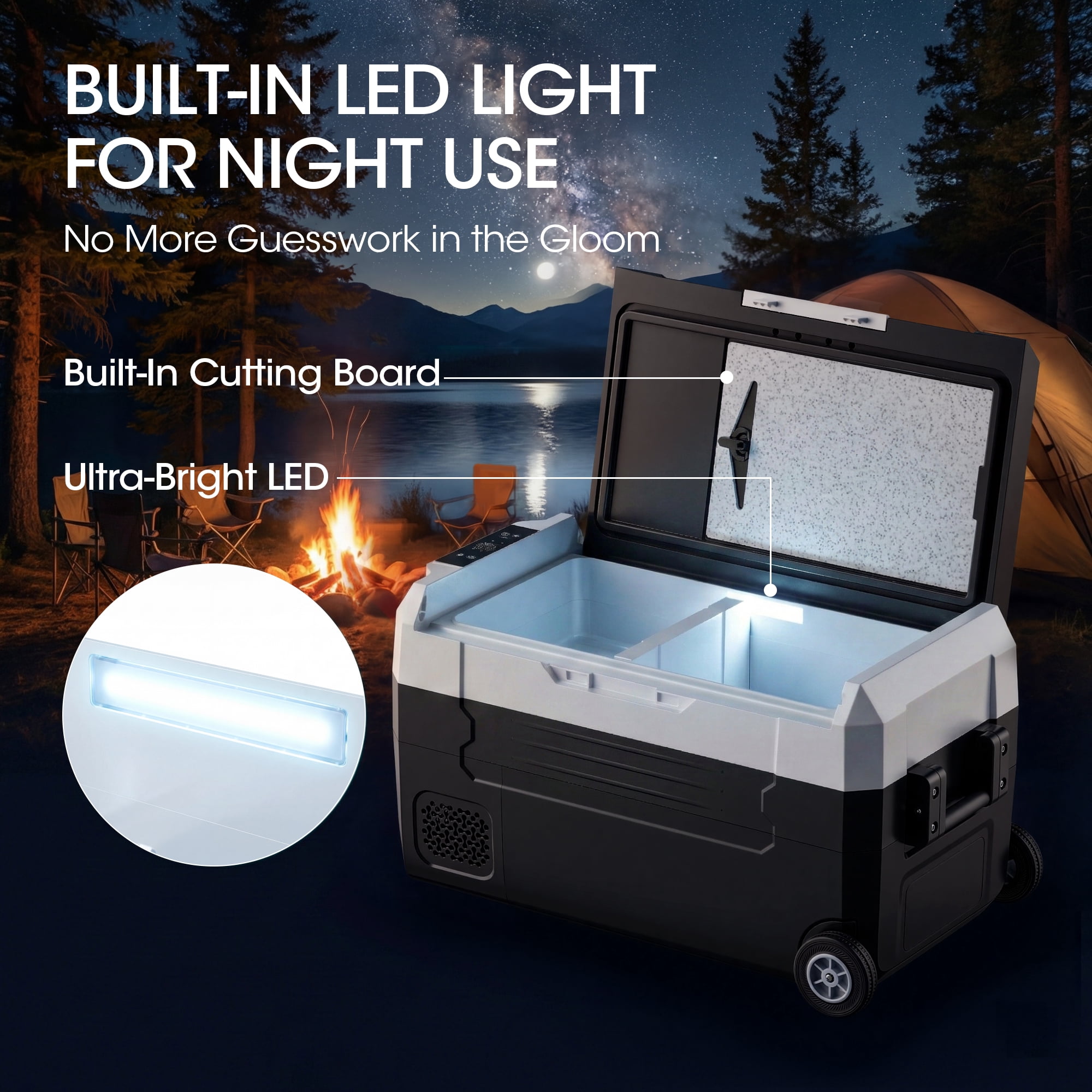 Nepsam 12 Volt Refrigerator, 37 Quart (35L) Car Fridge, Car Refrigerator -4℉~77℉, Portable Freezer for RV, Camping, Travel