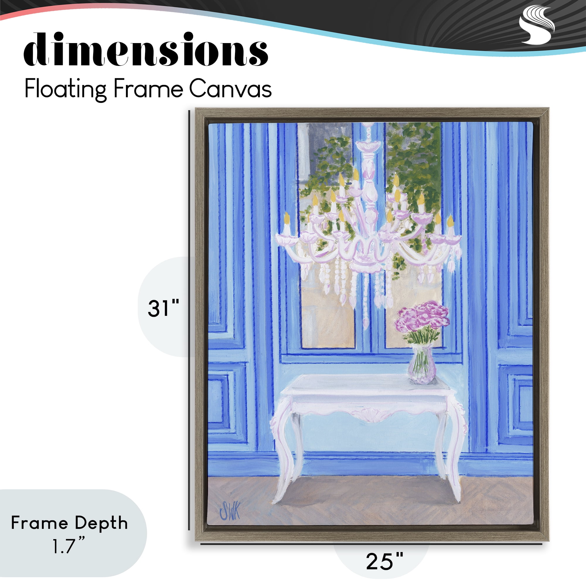 Stupell Industries French Window Architecture Brown Framed Floater Canvas Wall Art, design by Sarah Waldron Kimball