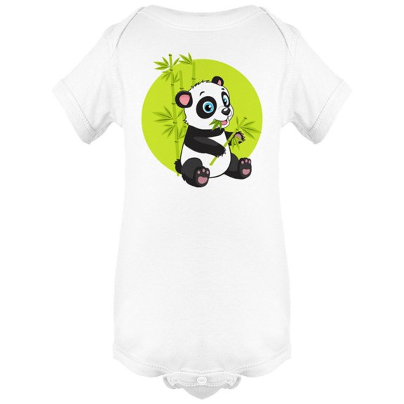 Adorable Panda Eating Bamboo Bodysuit Infant -Image by Shutterstock, Newborn