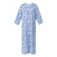 thumbnail image 5 of Aria Women's Brushed Knit 3/4 Sleeve V-Neck Lounger Nightgown with Pockets, Sizes XS to 5X, 5 of 7