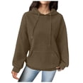 thumbnail image 1 of WEAIXIMIUNG Chandails en Molleton pour Femmes Sans Capuche avec Graphiques Mode Décontractée Couleur Unie Pull Ample à Manches Longues Patchwork, 1 of 6