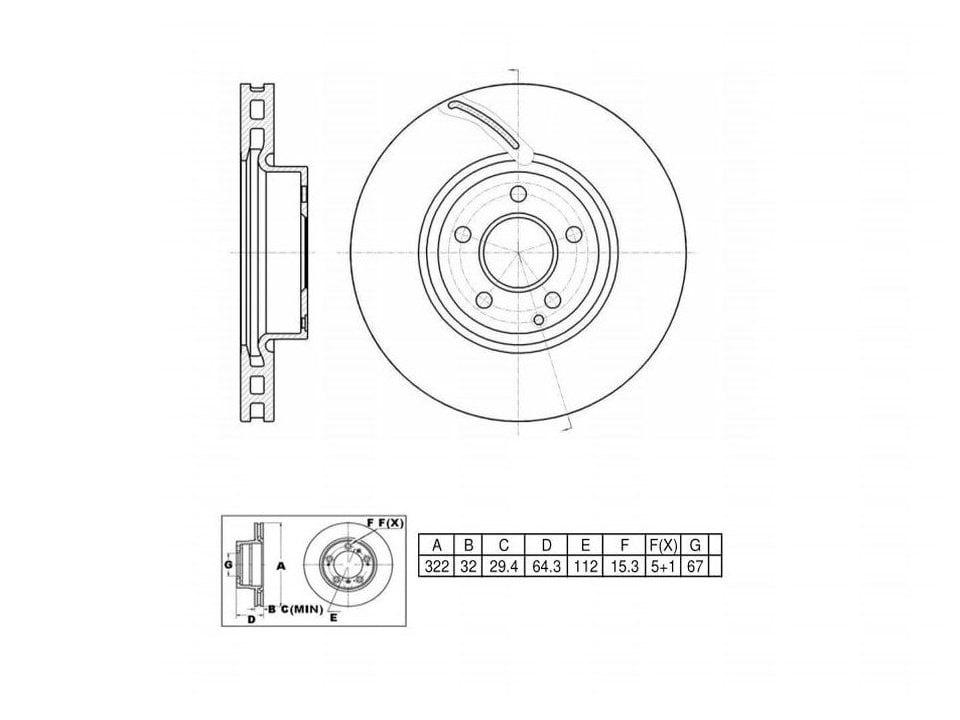 UltraHC Coated High Carbon Brake Rotor, Front UR005970, Mercedes-Benz E350 2016-2010