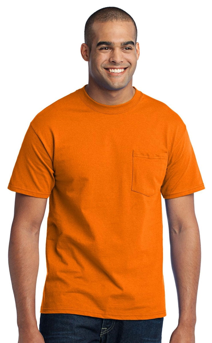 Port & Company Mens Big And Tall Soft Pocket T-Shirt, Safety Orange ...