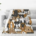 thumbnail image 3 of Cute Kids Dogs Puppies Print Blanket Throw 50"x40", Plush Flannel Blankets with Dogs On It, Gifts for Kids Women Dog Lovers People, 3 of 6