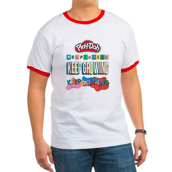 CafePress - Play Doh Keep Going Keep Growing T Shirt - 100% Cotton Ringed T-Shirt