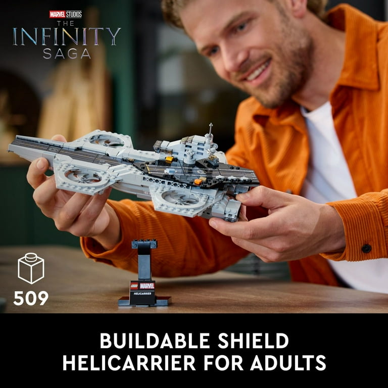 LEGO Marvel The Avengers Helicarrier Aircraft Carrier Model Buildable Super Hero Gift for Adults Build and Display Marvel Collectible for Home or Office Decor Inspired by The Avengers Movies 76295 Wal...