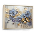 thumbnail image 2 of Designart "Exquisite Violets In Blue And Gold Hues I" Violets Floater Framed Canvas Wall Art, 2 of 5
