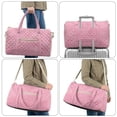 thumbnail image 6 of Garronmavis Pink Tie-dye Large Quilted Duffle Bag for Women, Lightweight Weekender Overnight Bag Travel Carry On Bag with Zipper Pockets for Gym, Dance, Hospital Use, 6 of 7
