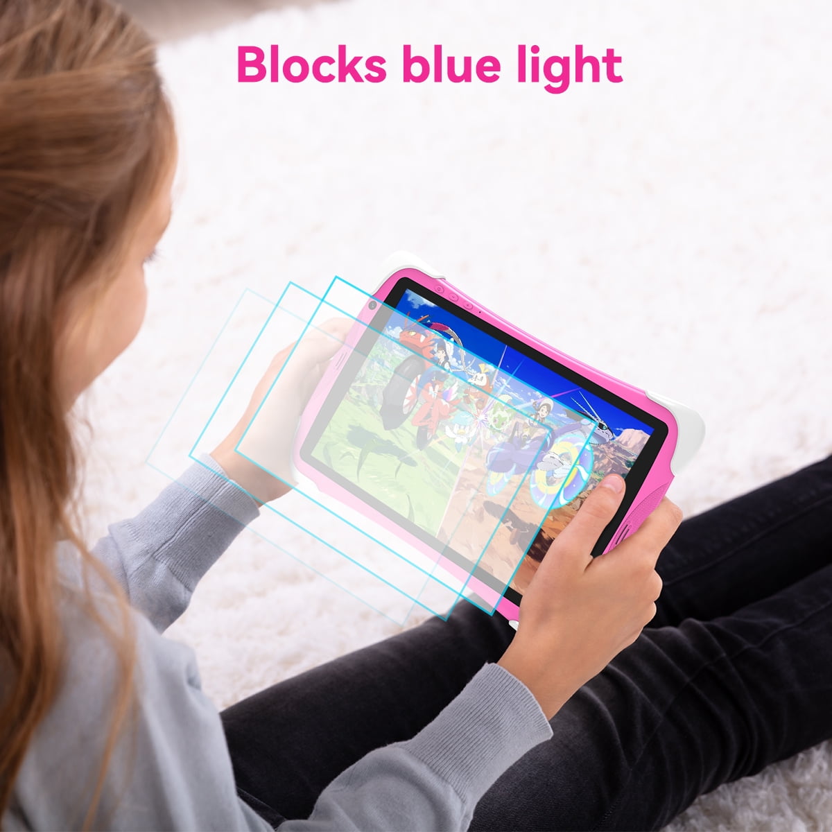 10.1 inch Kids Tablet, Android 12,4GB+64GB Tablet APP Preinstalled & Parent Control Kids Education Children Tablet with WiFi