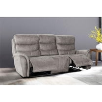 Pemberly Row Contemporary Fabric Power Reclining Sofa in Gray