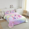 thumbnail image 3 of Erosebridal Rainbow Unicorn Bedding Twin Comforter Set, Initial H Down Comforter, Romantic Initial A-Z Decor, Reversible, 3 of 7