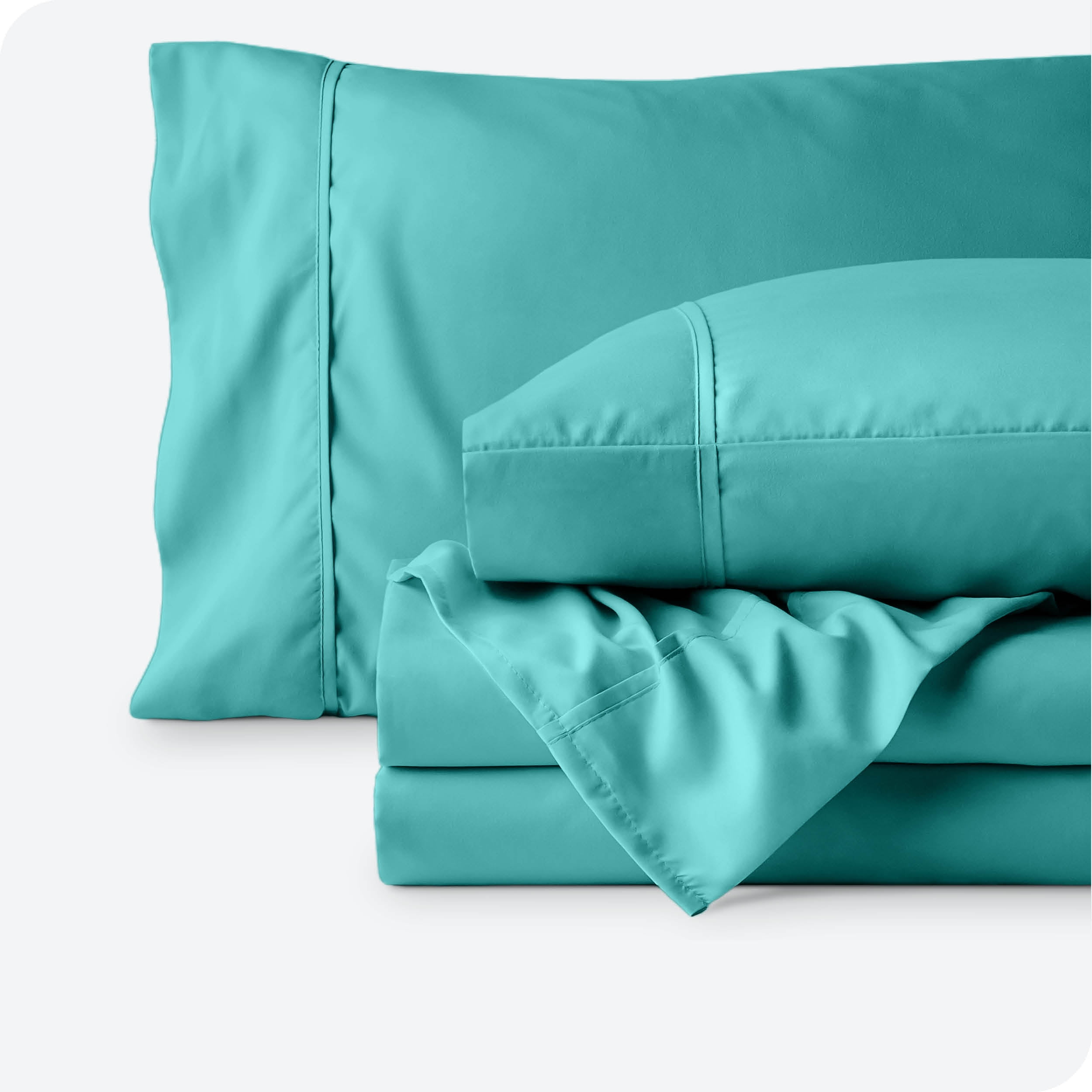 Bare Home Turquoise Microfiber Sheet Set, Wrinkle Resistant, Deep Pocket, Twin