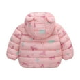 thumbnail image 5 of QISIWOLE Toddler Baby Girls Coat Cute Cartoon Dinosaur Windproof Jacket Puffer Jacket Warm Padded Jacket Bear Ears Hooded Coat Kids Fall Winter Clothes,Sales, 5 of 5