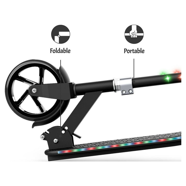 Jetson Jupiter Jumbo LED 2-Wheel Kick Scooter, Black, for
