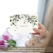 Gooji 4x6 Floral Thank You Cards with Envelopes (Bulk 20-Pack) Matching Peel-and-Seal Rustic Envelopes