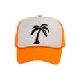 thumbnail image 1 of Men's Palm Tree Cap Snapback Trucker Hat, White/Neon Green, 1 of 2