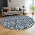 thumbnail image 6 of Addison Rugs Mayfield Premium Machine Washable Transitional Panel Navy Round Rug, 8' x 8', 6 of 6