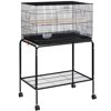 Yaheetech 47'' Flight Cage With Rolling Stand Extra Space Slide-out Tray Wood Perches For Parrots Parakeets Conures Birds, Black