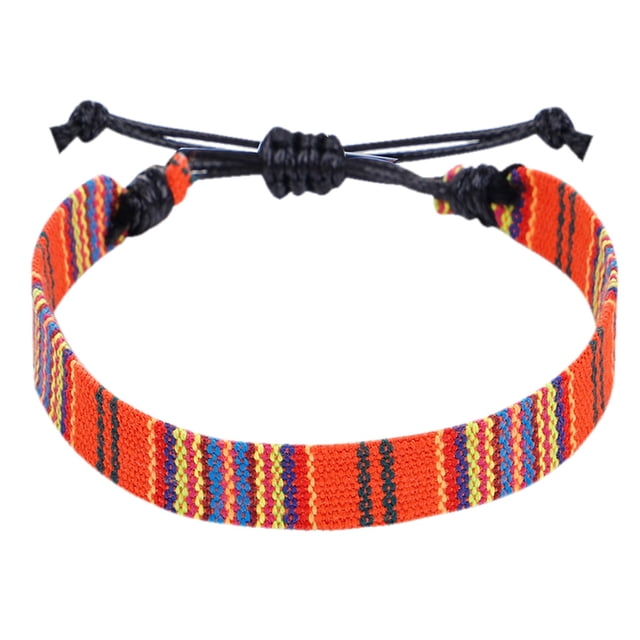 Color Rope Woven Bohemia Adjustable Boho Surfer for Men Women Thin String Rope Handmade Beach Colorful