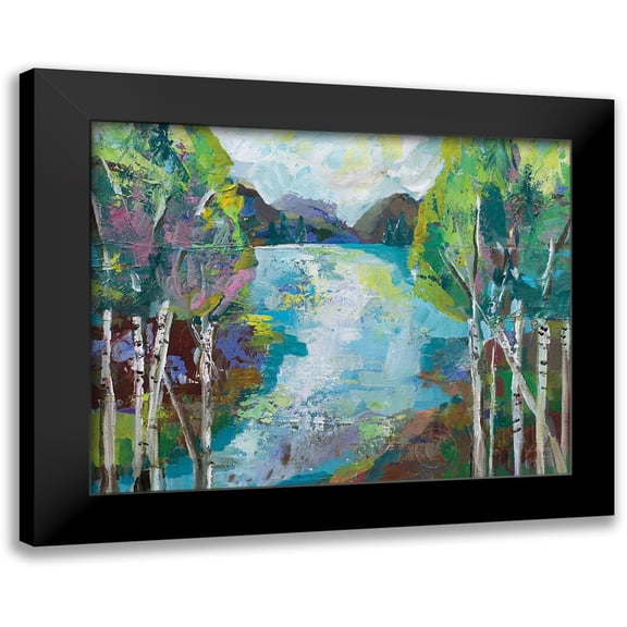 Vertentes, Jeanette 14x12 Black Modern Framed Museum Art Print Titled - Birch Pond