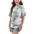 thumbnail image 5 of MKOSPLRT 5-15 Years Girl's Tie Dye Tops Short Sleeve Oversized Tees Crew Neck Drop Shoulder Tshrits Casual Back to School Tee Shirts, 5 of 8