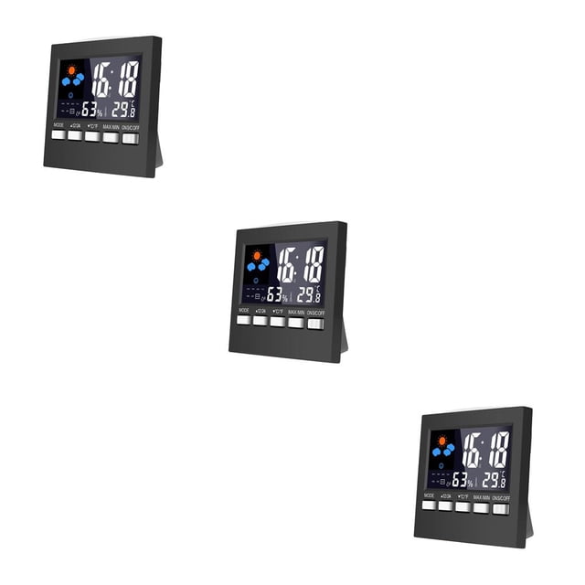 Advancent LCD Desktop Alarm Clock Electronic Digital Operated Calendar Home Battery Humidity Display Temperature Weather Type1 NO1 Advancent CBP061539