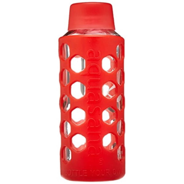 Aquasana - Brandclub - Aquasana Glass Water Bottles and BPA Free Lid,  18-oz, 6-pack, White, blue