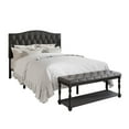 thumbnail image 5 of CraftPorch  2 Piece Bedroom Bench Set Transitional Button Tufted Bed Light Grey - King, 5 of 5