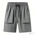 thumbnail image 4 of EOYWHK Men Shorts Athletic Quick Dry with Pockets Elastic Waist Athletic Shorts for Men Soft Lightweight Breathable Casual Activewear for Gray, Size M, 4 of 9