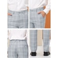 thumbnail image 6 of Lars Amadeus Men's Plaid Dress Pants Regular Fit Flat Front Checked Trousers, 6 of 6