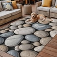 thumbnail image 4 of 5' x 7' Outdoor Rug, Pebble Stone Outdoor Washable Rug Large Floor Carpet, Modern Minimalist Nature Art Aesthetics Non Shedding Area Rug for Outside Patio RV Porch Deck Balcony Camping Living Room, 4 of 9