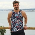 thumbnail image 6 of Logiee Flowers ad Butterflies Print Men's Workout Tank Top,Quick Dry Workout Tank Top,Gym Muscle Tee,Fitness Bodybuilding Sleeveless T Shirt-3X-Large, 6 of 7
