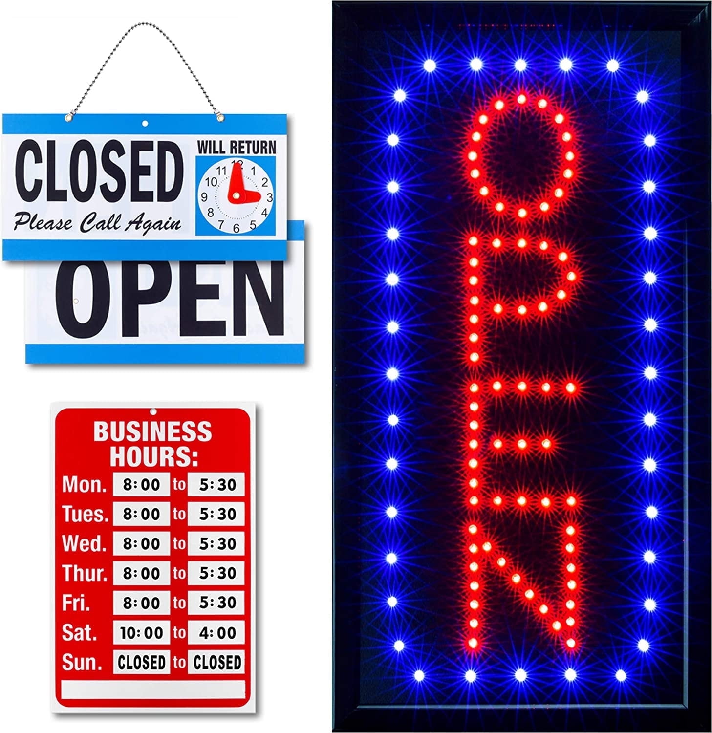 KEBE Neon Powered LED Open Sign, 19''x10